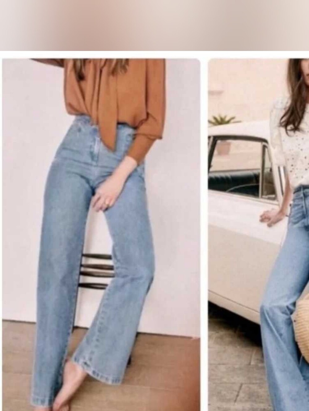 Sezane Martin Trousers Denim Jeans Straight Wide Fit